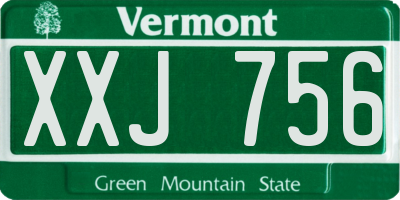 VT license plate XXJ756