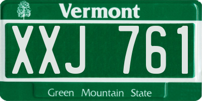 VT license plate XXJ761