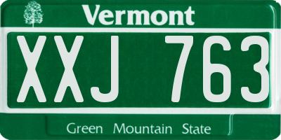 VT license plate XXJ763