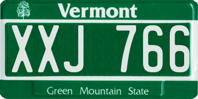 VT license plate XXJ766
