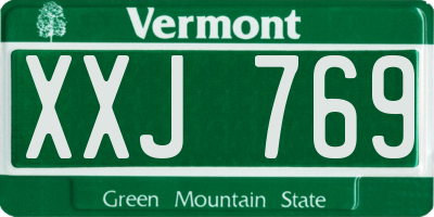 VT license plate XXJ769
