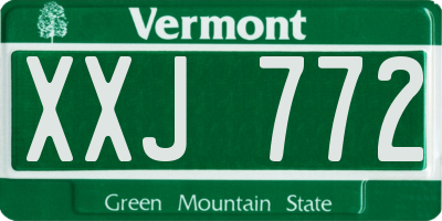 VT license plate XXJ772
