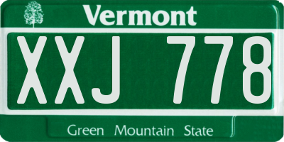 VT license plate XXJ778