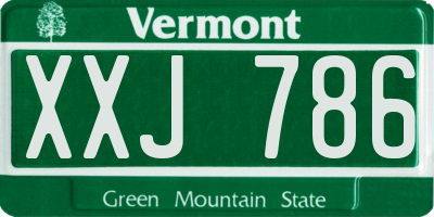 VT license plate XXJ786