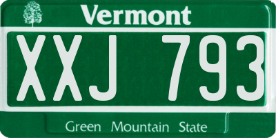 VT license plate XXJ793