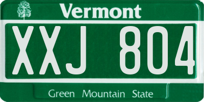 VT license plate XXJ804