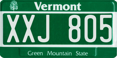 VT license plate XXJ805