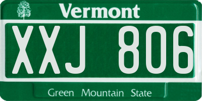 VT license plate XXJ806