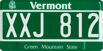 VT license plate XXJ812