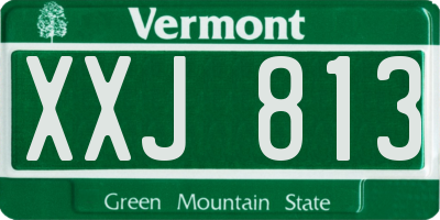 VT license plate XXJ813