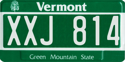 VT license plate XXJ814