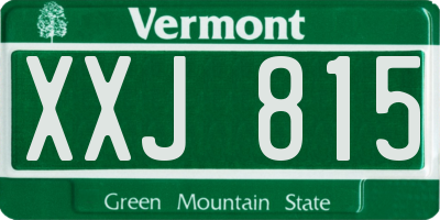 VT license plate XXJ815
