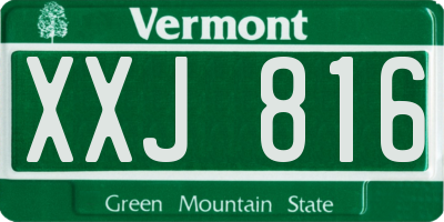 VT license plate XXJ816