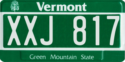 VT license plate XXJ817