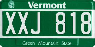 VT license plate XXJ818