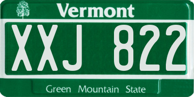 VT license plate XXJ822