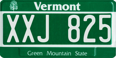 VT license plate XXJ825