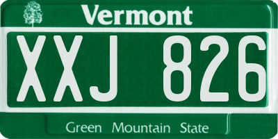 VT license plate XXJ826