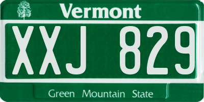 VT license plate XXJ829