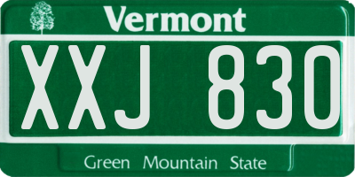VT license plate XXJ830