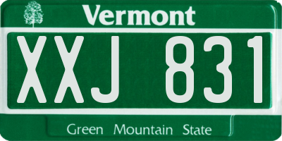 VT license plate XXJ831