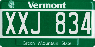 VT license plate XXJ834