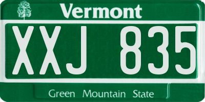 VT license plate XXJ835