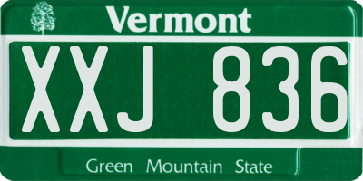 VT license plate XXJ836