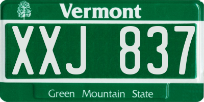 VT license plate XXJ837