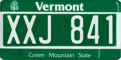 VT license plate XXJ841