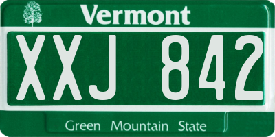 VT license plate XXJ842