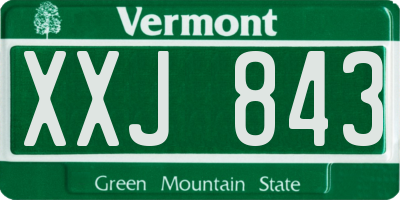 VT license plate XXJ843
