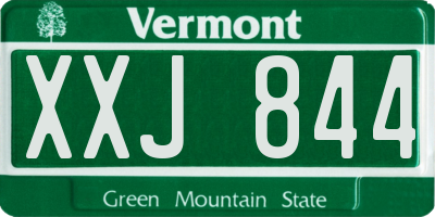VT license plate XXJ844