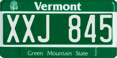 VT license plate XXJ845