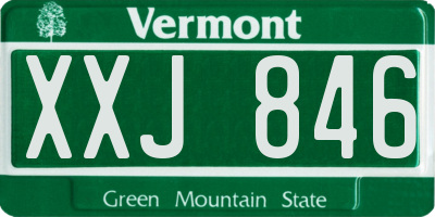 VT license plate XXJ846
