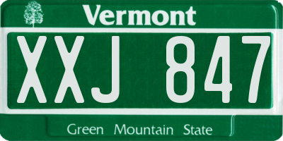 VT license plate XXJ847