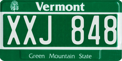VT license plate XXJ848