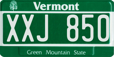VT license plate XXJ850