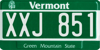 VT license plate XXJ851