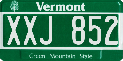 VT license plate XXJ852