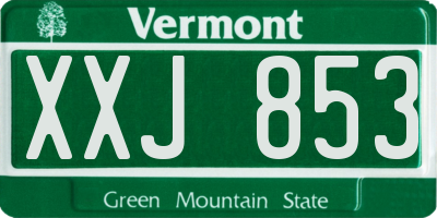 VT license plate XXJ853