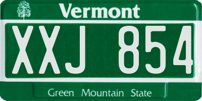 VT license plate XXJ854