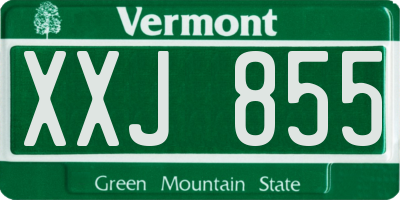 VT license plate XXJ855