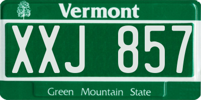 VT license plate XXJ857