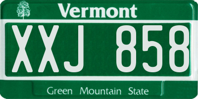 VT license plate XXJ858