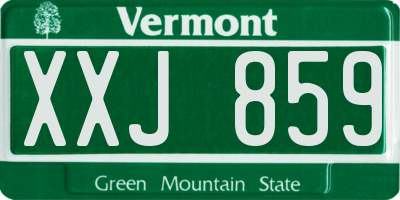 VT license plate XXJ859