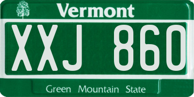 VT license plate XXJ860