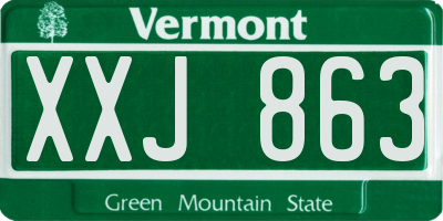 VT license plate XXJ863