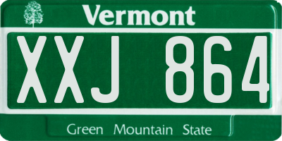 VT license plate XXJ864