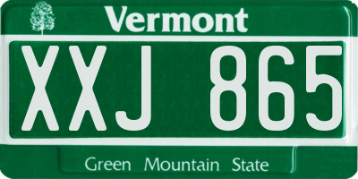 VT license plate XXJ865
